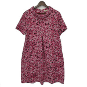 Tyler Boe Womens Kristen Shift Knit Dress Pink Cheetah Print  Size Large